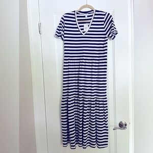 Jcrew navy and white striped dress XS NWT